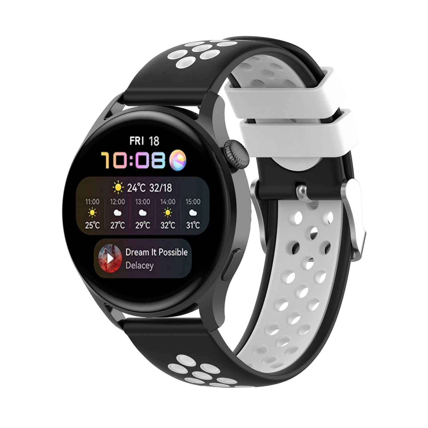 Dual Color Silicone Adjustable Watch Band Strap Replacement 22mm for Huawei Watch 3 Watch 3 Pro Dual Color Silicone Adjustable Watch Band Strap Replacement 22mm for Huawei Watch 3 Watch 3 Pro